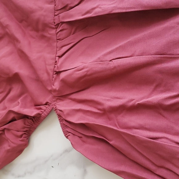 BTFBM Puff Sleeve Asymmetrical Neck High Waist Cutout Swing Maxi Dress Plum SZ S - Picture 9 of 12